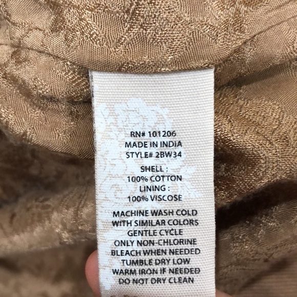 Soft Surroundings Coat Size XL Brown Scrollwork - Picture 8 of 12